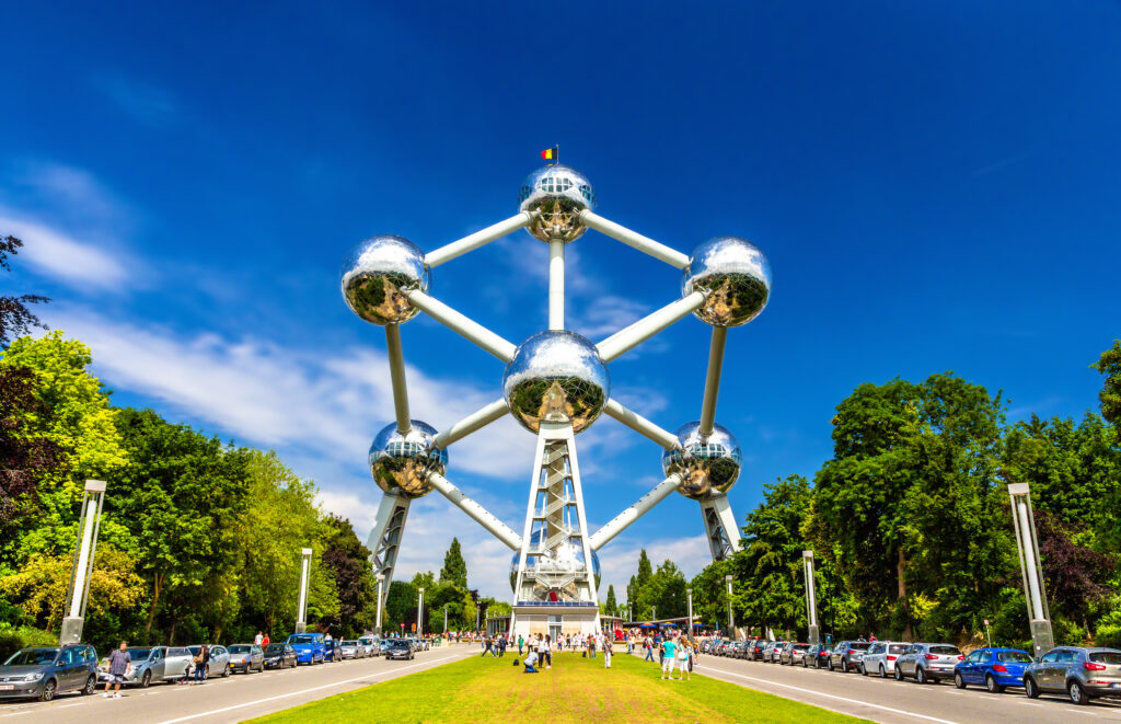 View of Atomium in Brussels, Belgium