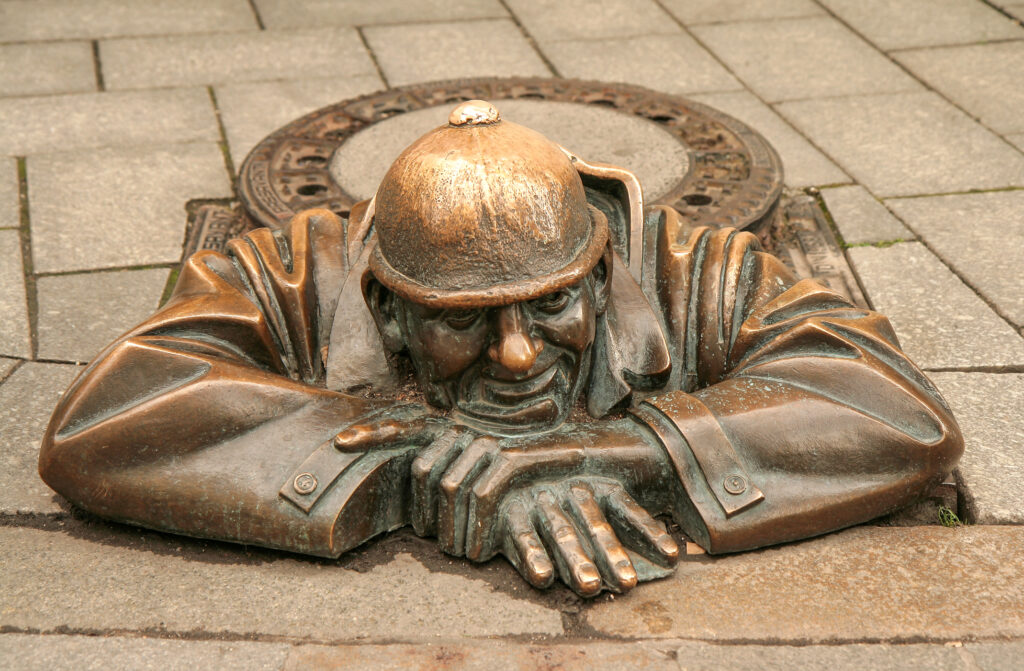 Cumil statue in Bratislava