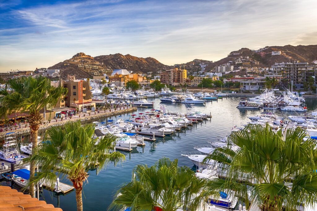 Wide view at Mexican Cabo San Lucas in summer