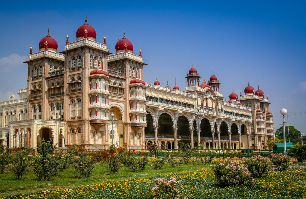 The beautiful Maharajas Palace in Mysore, Karnataka, India
