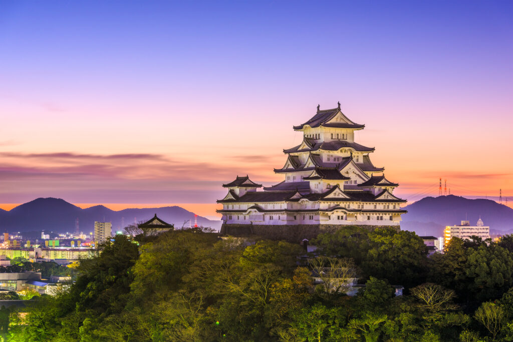 Himeji, Japan dawn at Himeji Castle