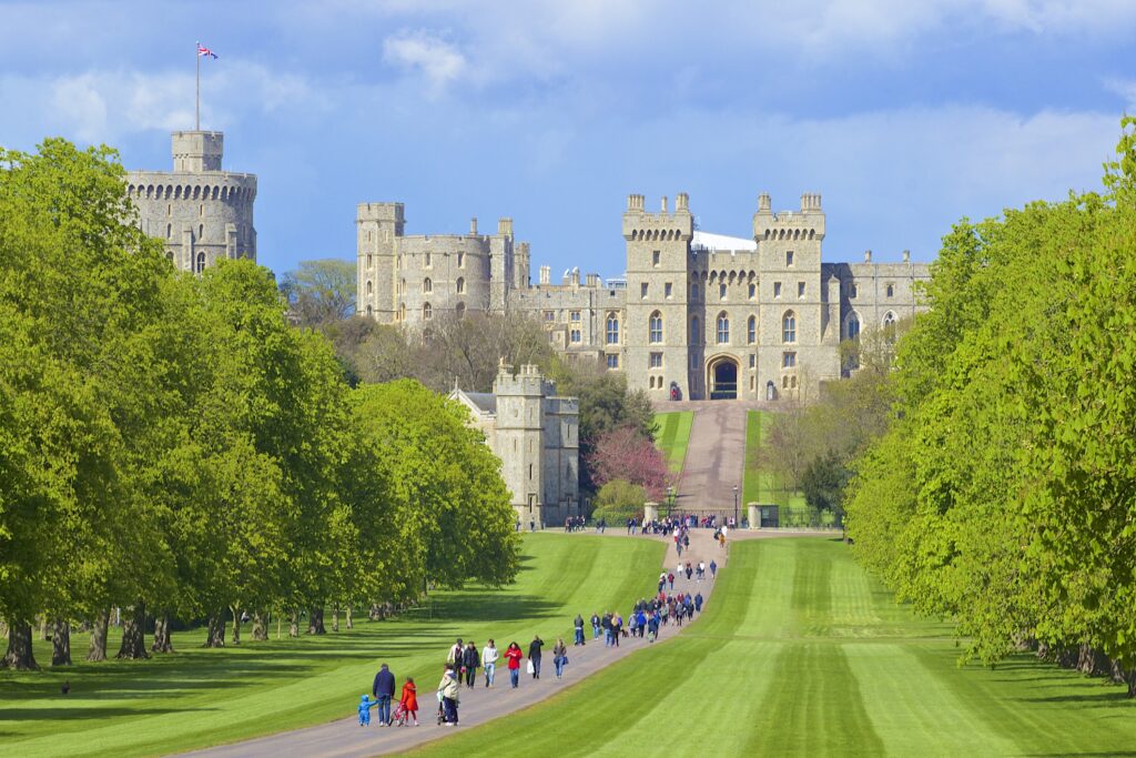 Windsor castle and large park, England