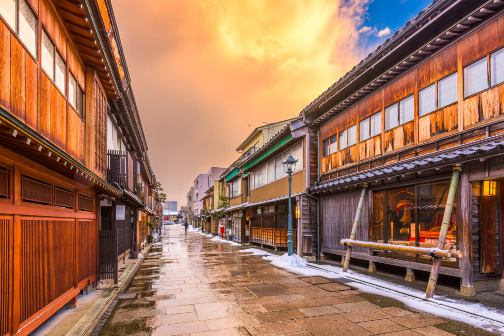 Kanazawa, Japan at the historic Nishi Chaya District