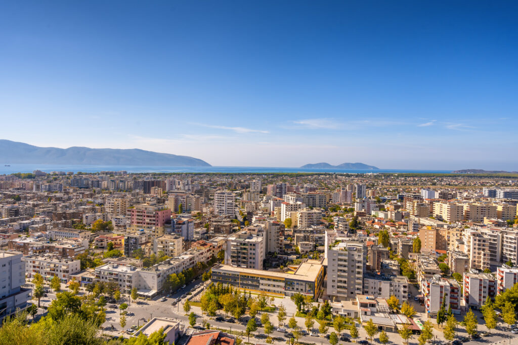 View of the city Vlore in Albania
