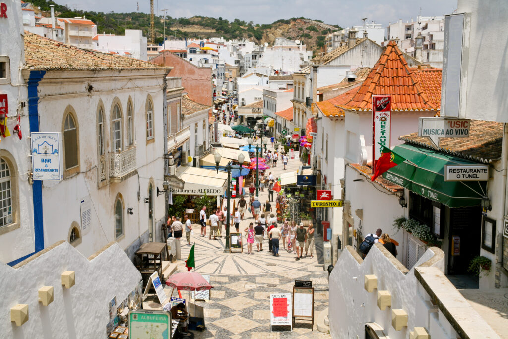 Main street in Albufeira, Portugal