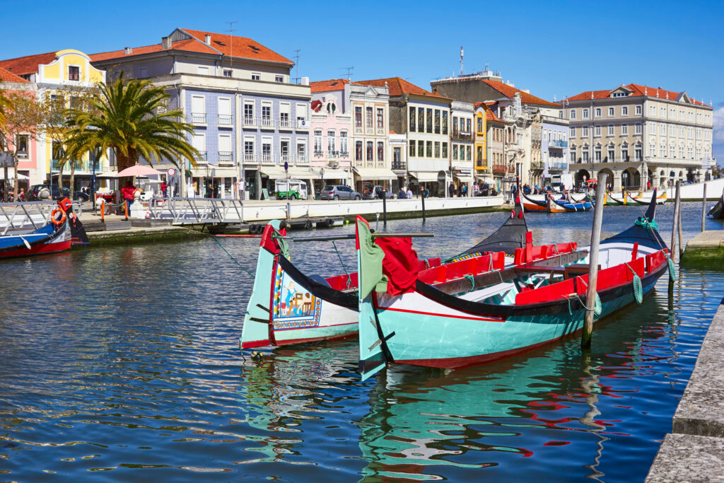 Traditional boats on the canal in Aveiro