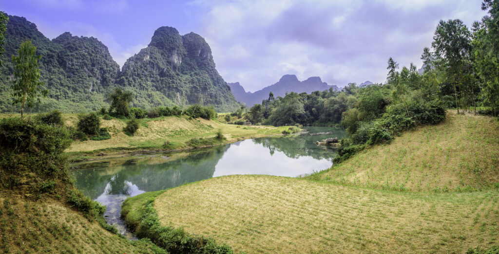 A in river in Phong Nha-Ke Bang National Park in Vietnam