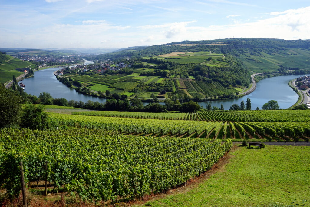 View of Mosell valley on the border Luxembourg and Germany