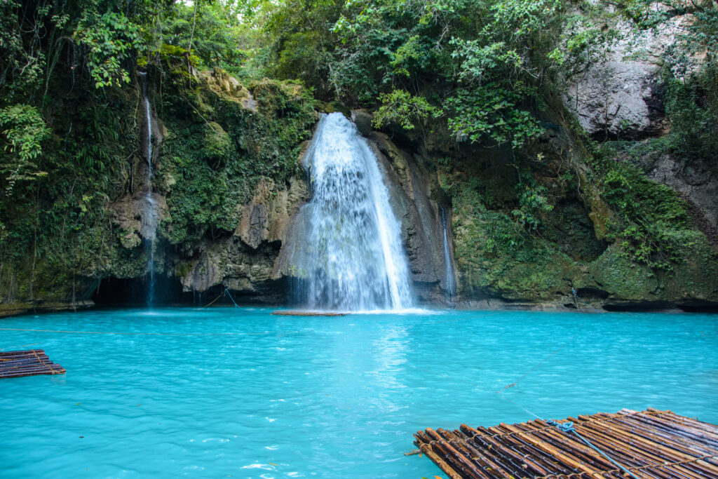 Kawasan Falls on Cebu island in Philippines