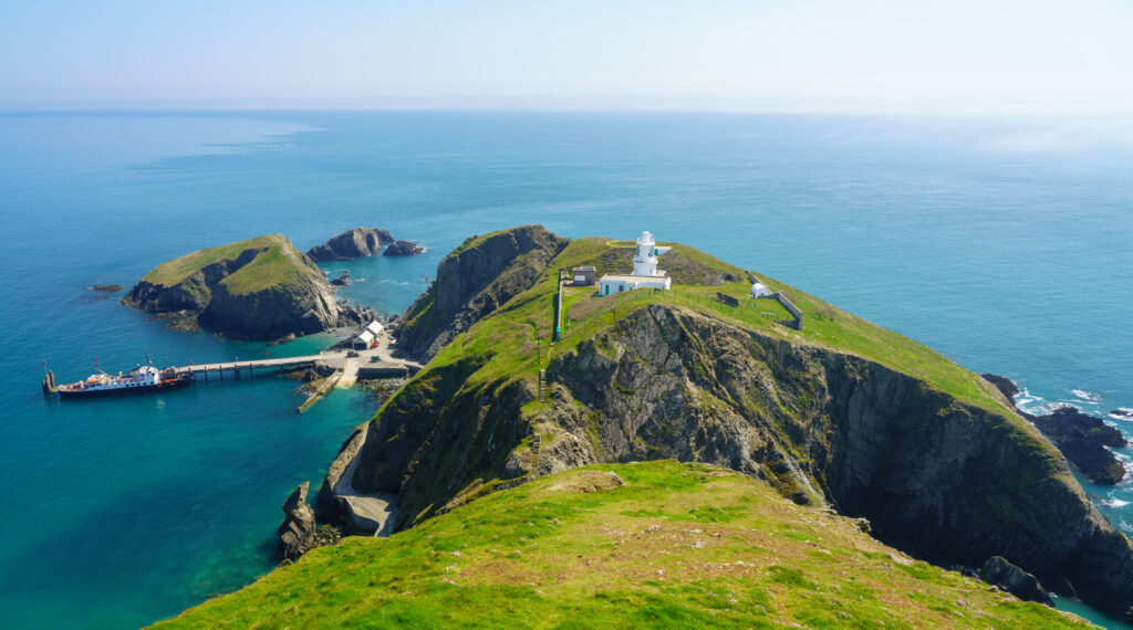 Tourists arrive on MS Oldenburg on Lundy Island from Ilfracombe