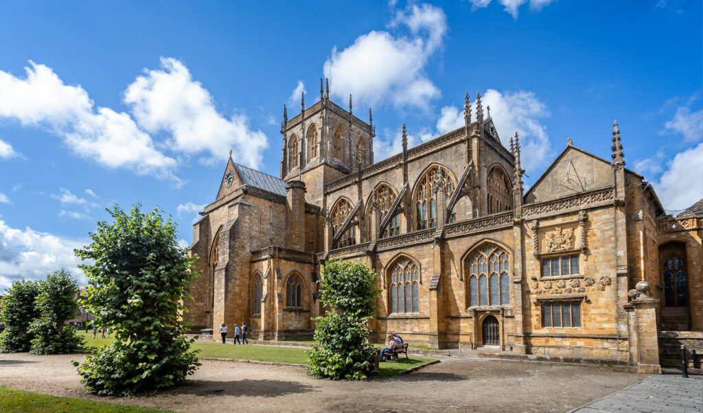 Sherborne Abbey in Sherborne, Dorset, UK