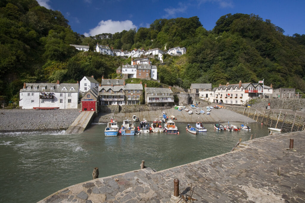 Picturesque fishing village of Clovelly on the north coast of Devon in the United Kingdom