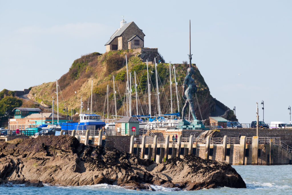 St Nicholas Chapel at the entrance to Ilfracombe Harbour Devon England