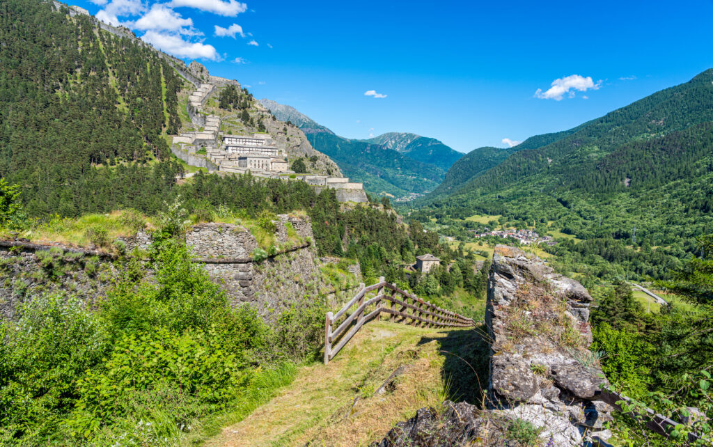 Scenic sight of the ancient Fenestrelle Fortress