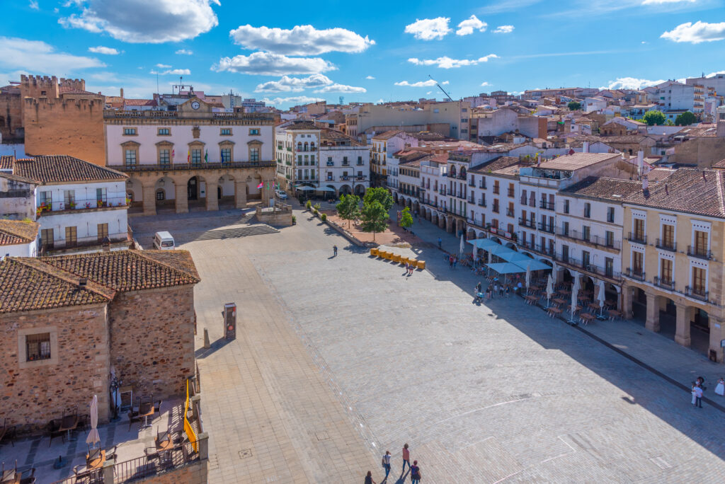 Plaza Mayor in Spanish town Caceres