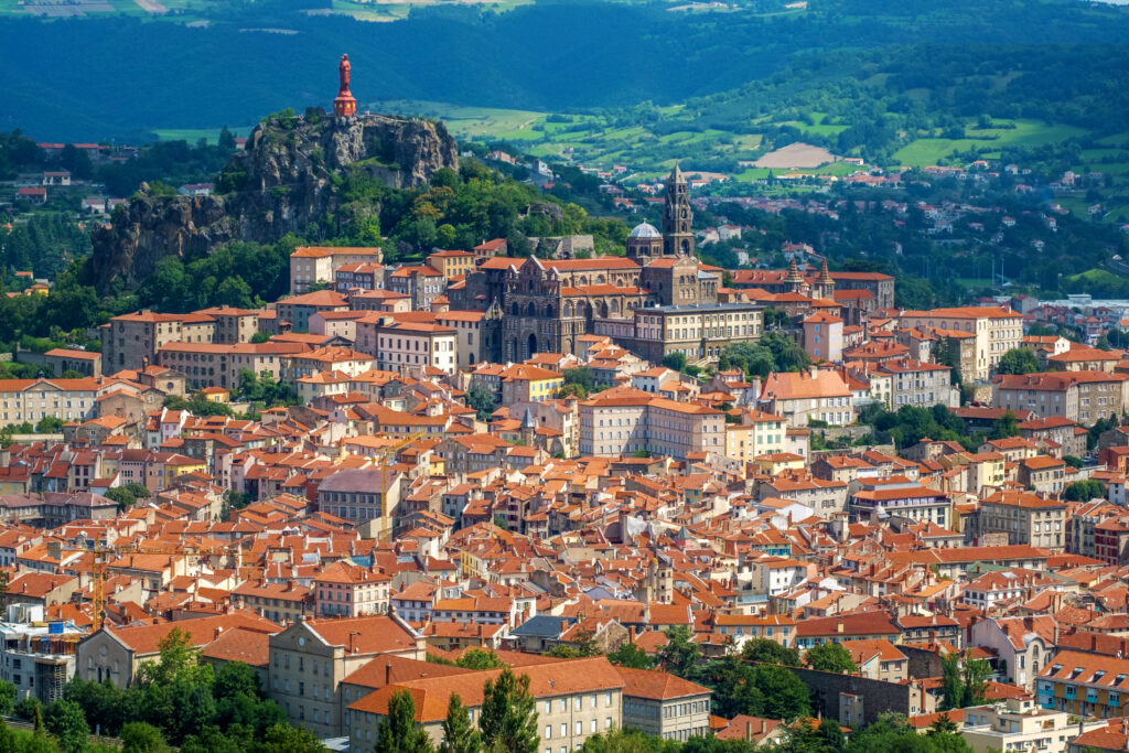 Le Puy-en-Velay town, France, panoramic view