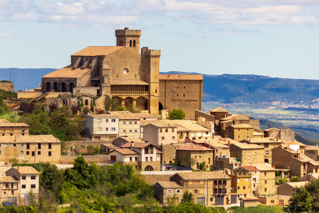 View on the Spanish town Ujue