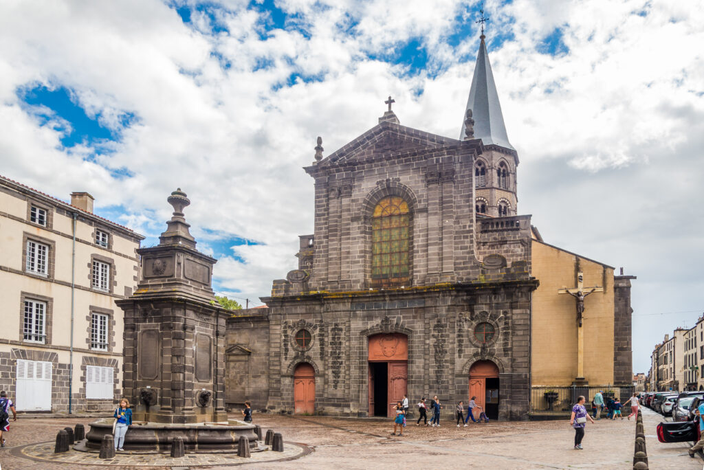 View at the Basilica of Saint Amable in Riom - France