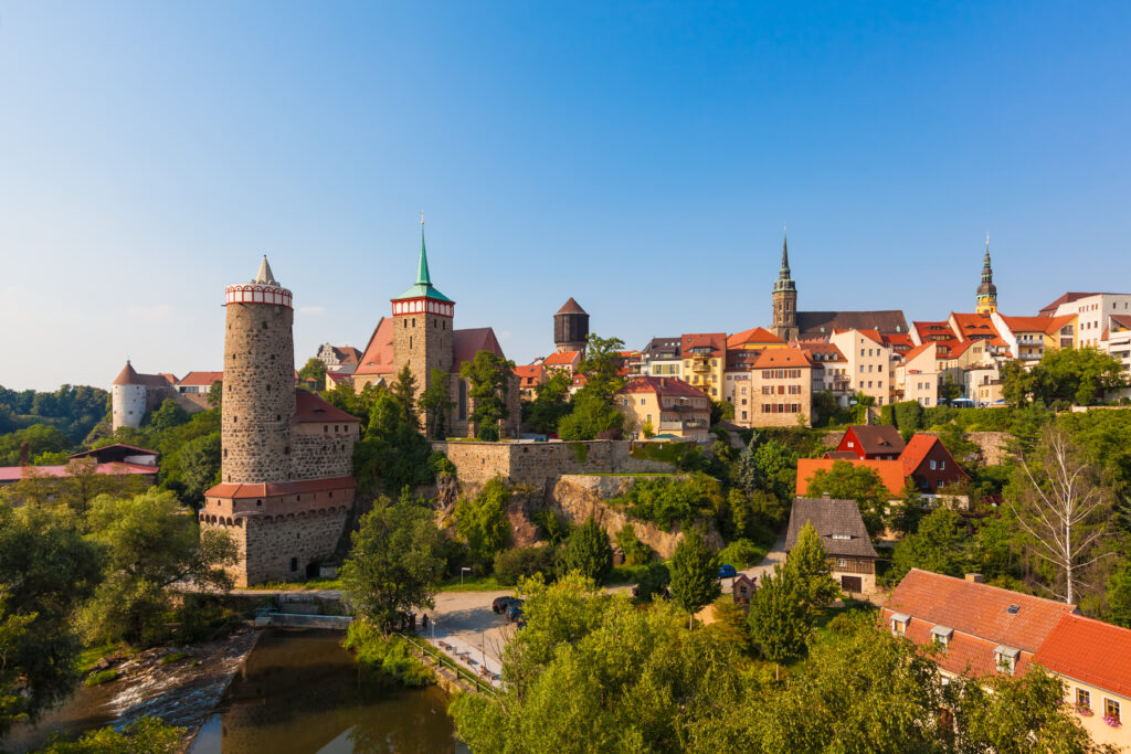 Panorama of Bautzen (Budysin) in Upper Lusatia, Germany