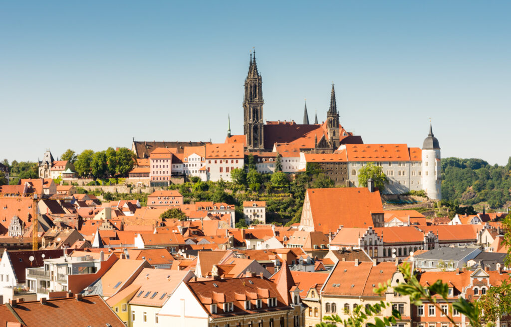 Cityscape of Meissen (Saxony, Germany) with the Albrechtsburg castle and the cathedral