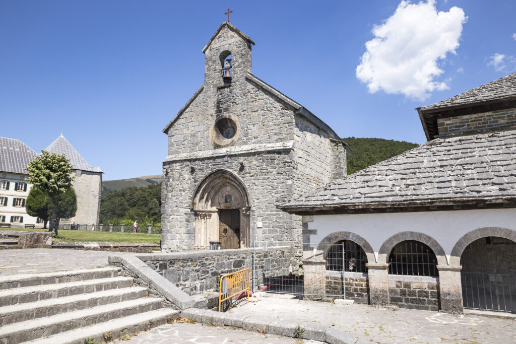 Santiago church in Roncesvalles Orreaga, Navarra, Spain