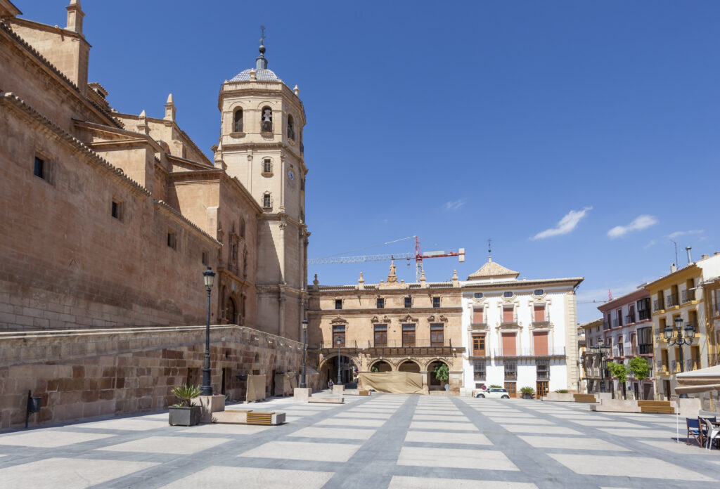 Historic square Plaza de Espana in the old town of Lorca