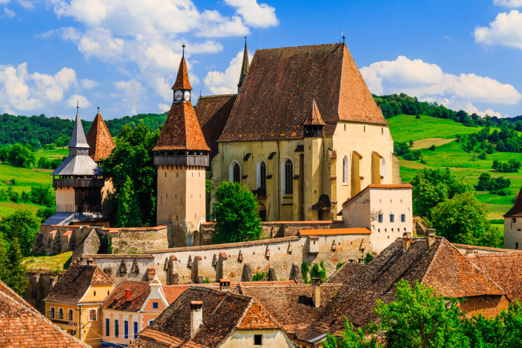 Biertan, Sibiu, Romania. Saxon village with the fortified church in Transylvania