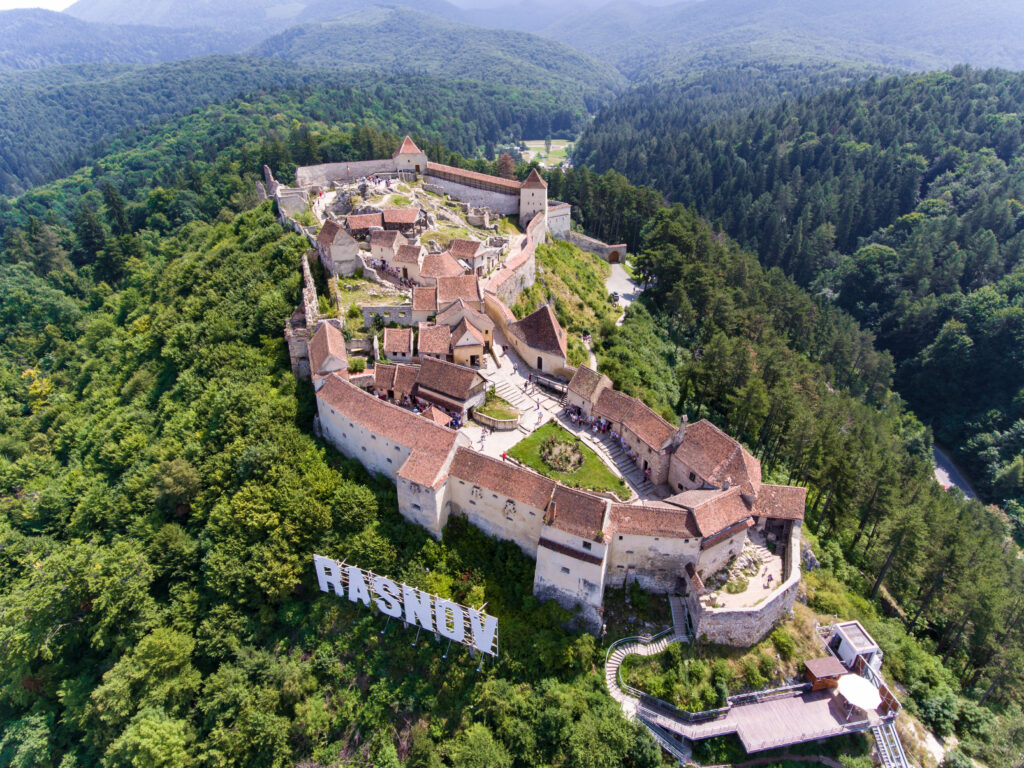 Rasonov Fortress in near Brasov and Bran Romania, Transylvania