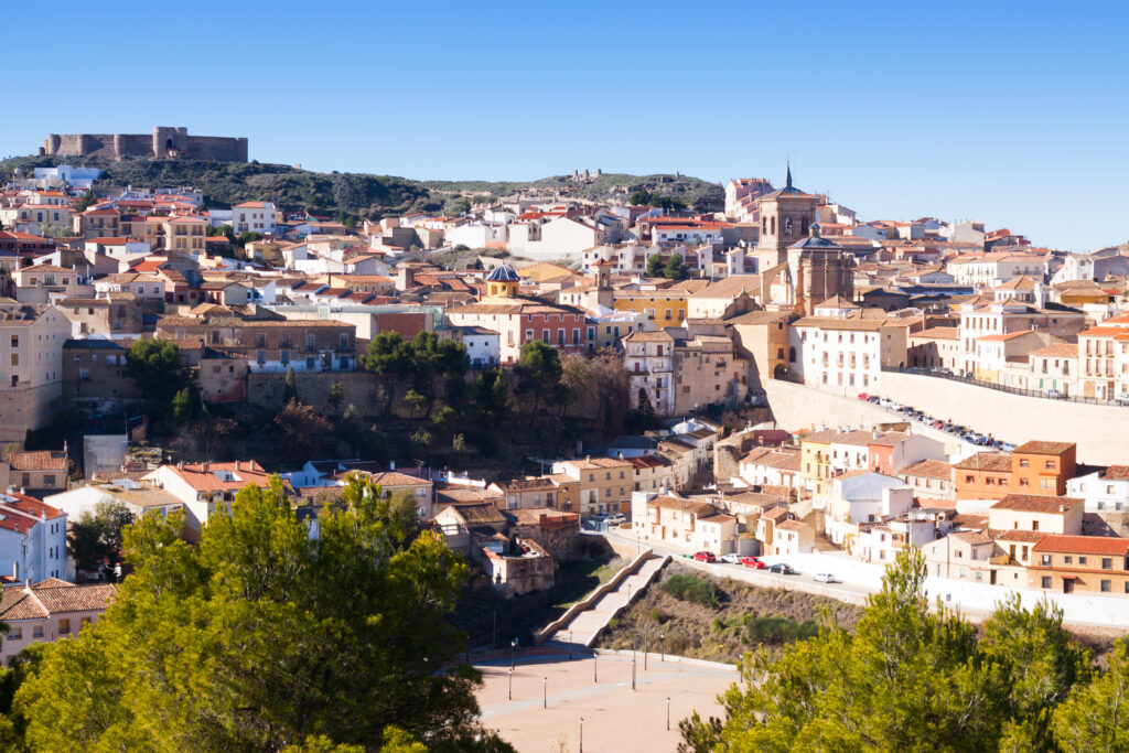 View of Chinchilla de Monte-Aragon from hill. Spain