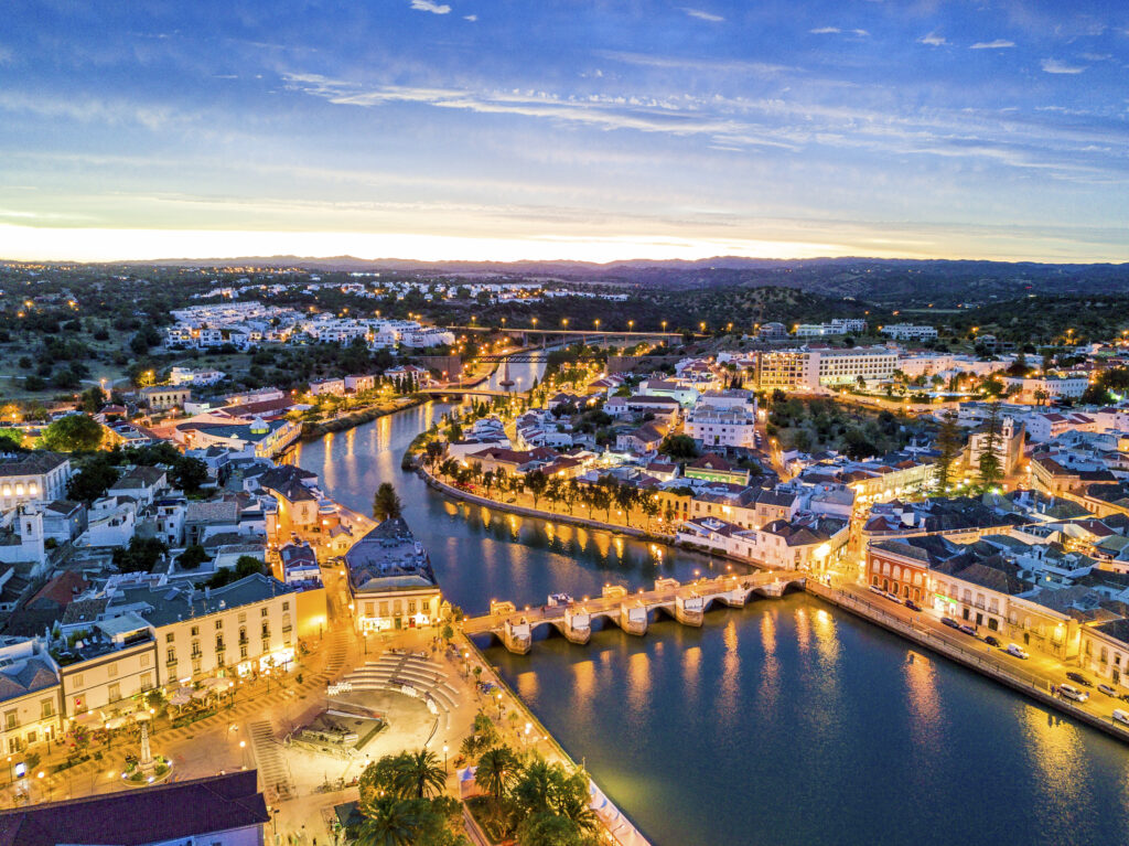 Moorish historic town of Tavira by Gilao river, Algarve, Portugal