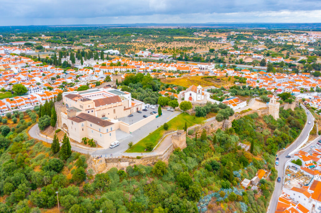 Aerial view of Alcacer do Sal town in Portugal