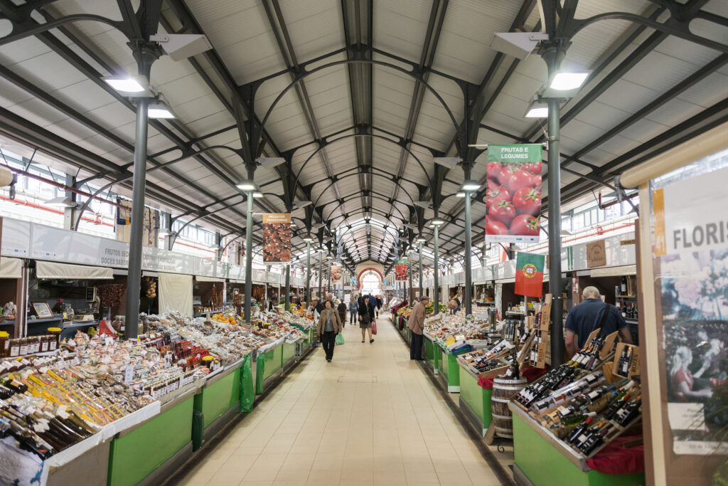 Interior of the traditional portuguese market in Loule