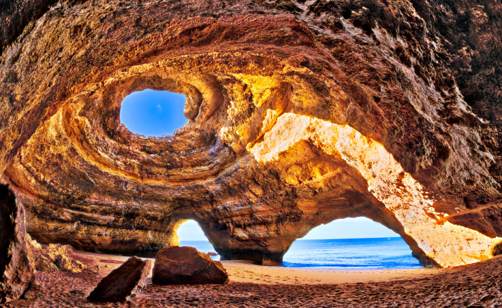 Benagil Cathedral at beautiful coast of Algarve, Portugal