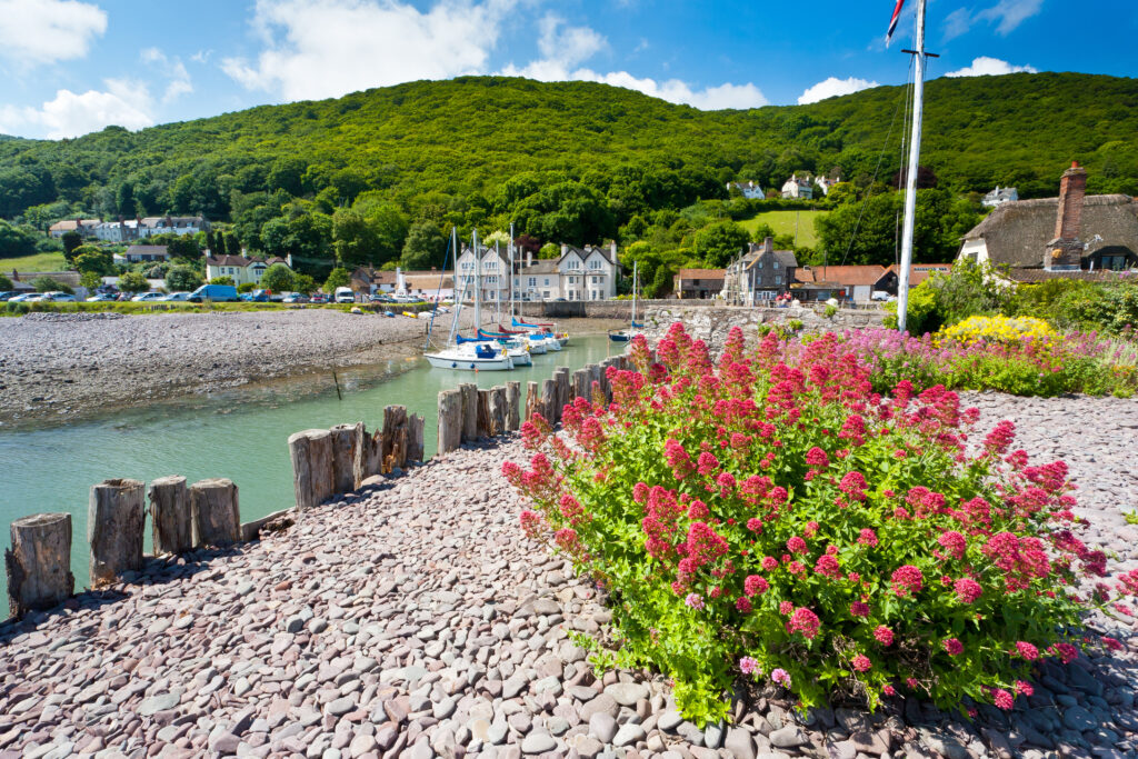 The coastal village of Porlock Weir Somerset England UK