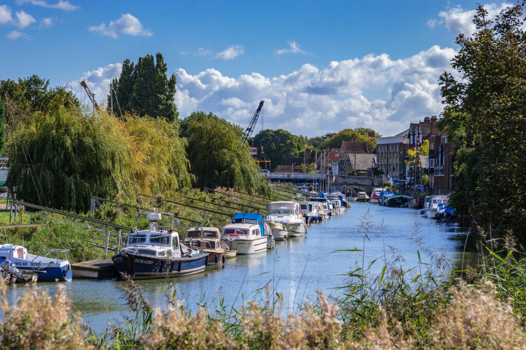 Boats on the River Stour in Sandwich Kent