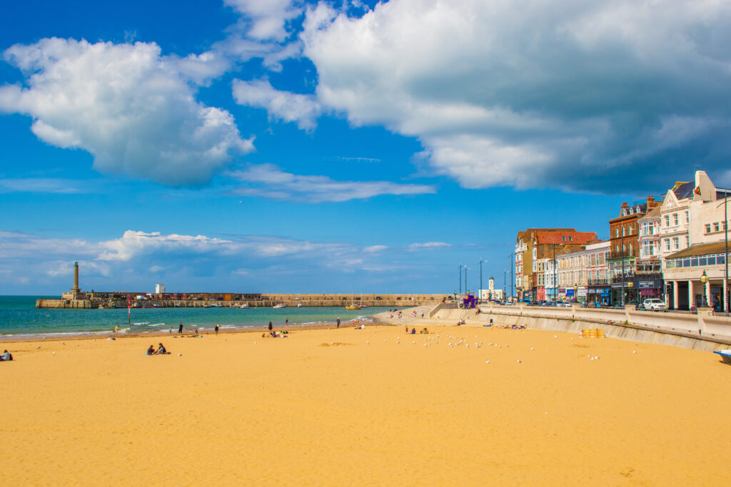 View of the main beach on nice summmer day in Margate