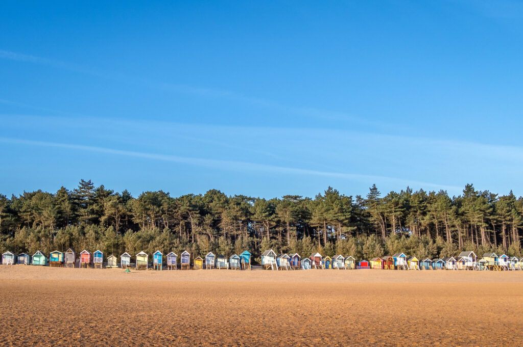 The charming beach huts of Wells-next-the-Sea in Norfolk, United Kingdom