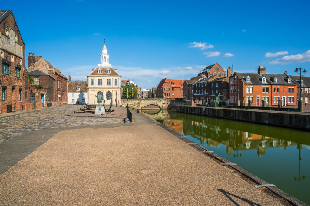 View of the old custom house at King`s Lynn, Norfolk, UK