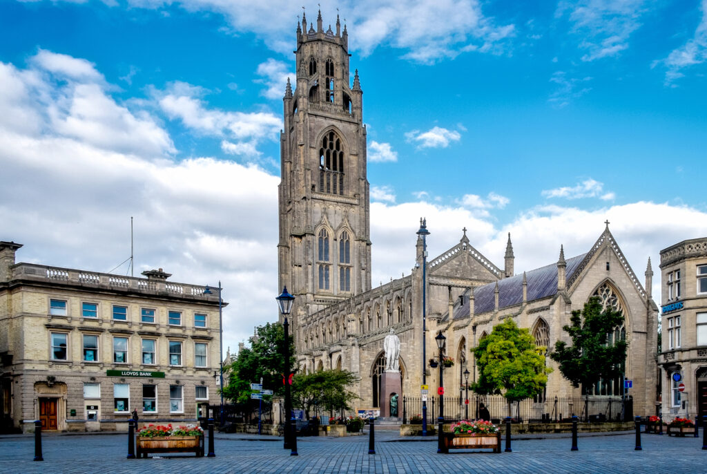 A view of Boston town centre dominated by St. Botolph`s church