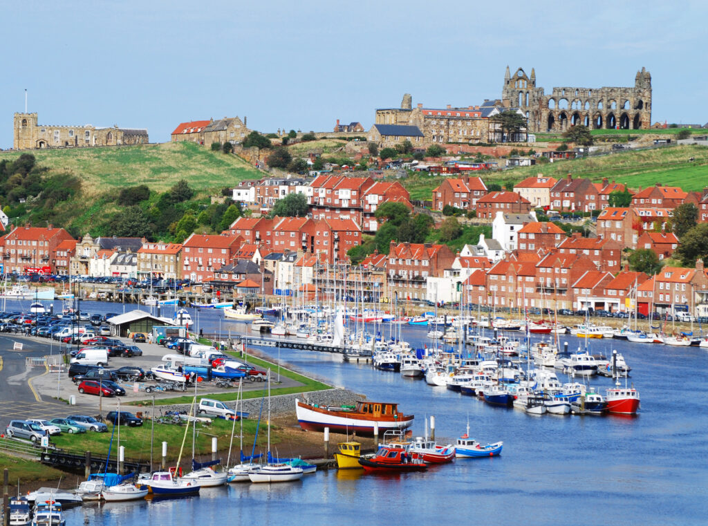 Picture postcard view of Whitby, North Yorkshire, UK
