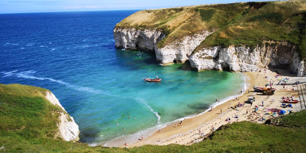 Beautiful bay scene at north landing, flamborough head