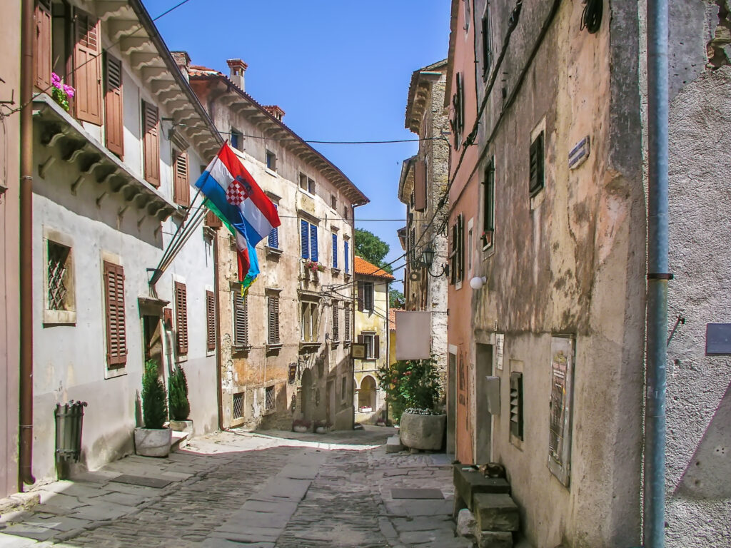 Street in Pazin city center, Croatia