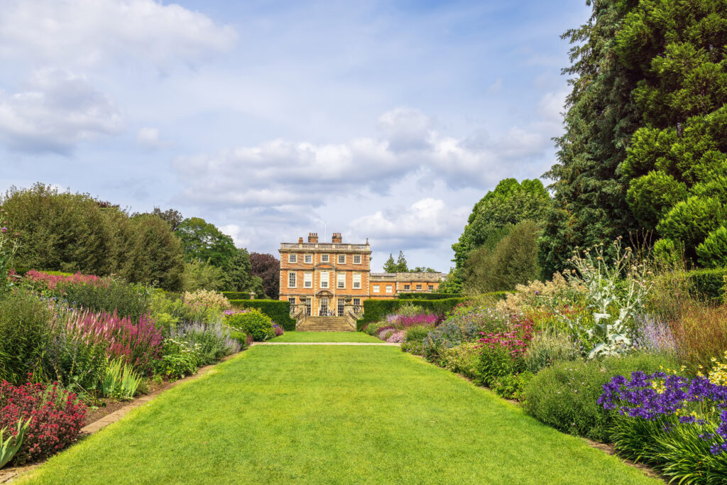 Long straight herbaceous borders at Newby Hall near Ripon