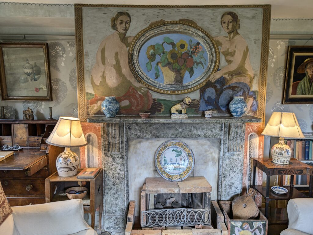 Lounge in Charleston Farmhouse in East Sussex, England, was the home of artist and painter Vanessa Bell