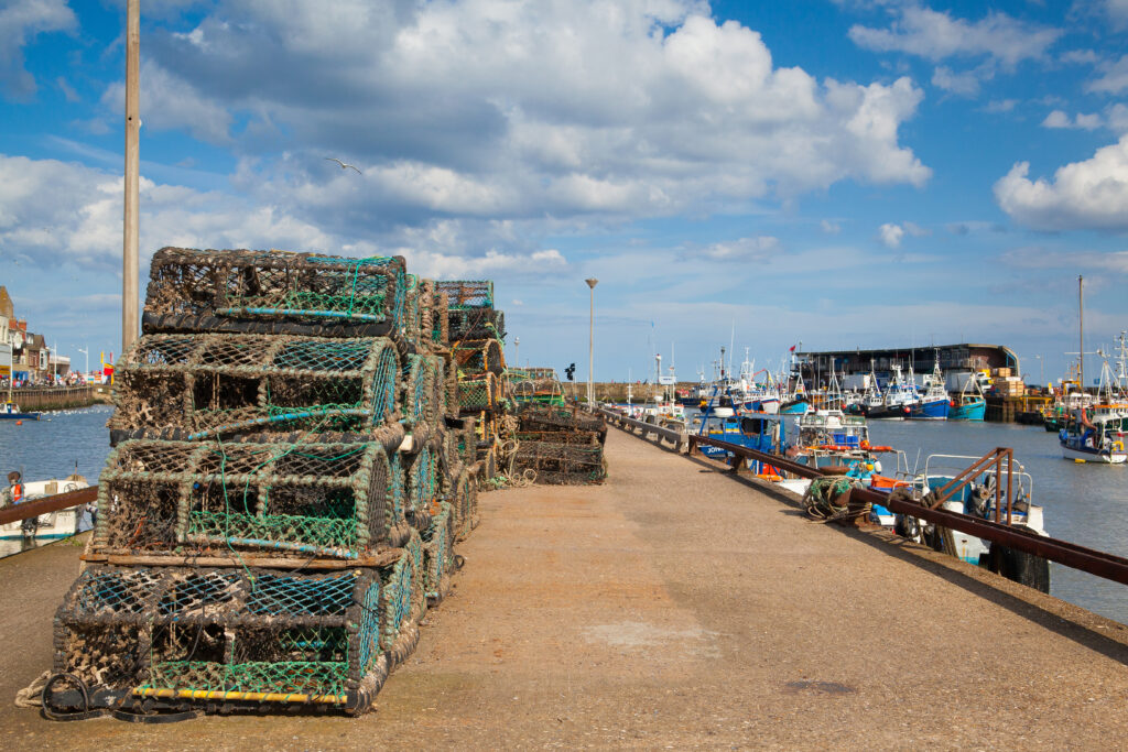 Bridlington harbour in England
