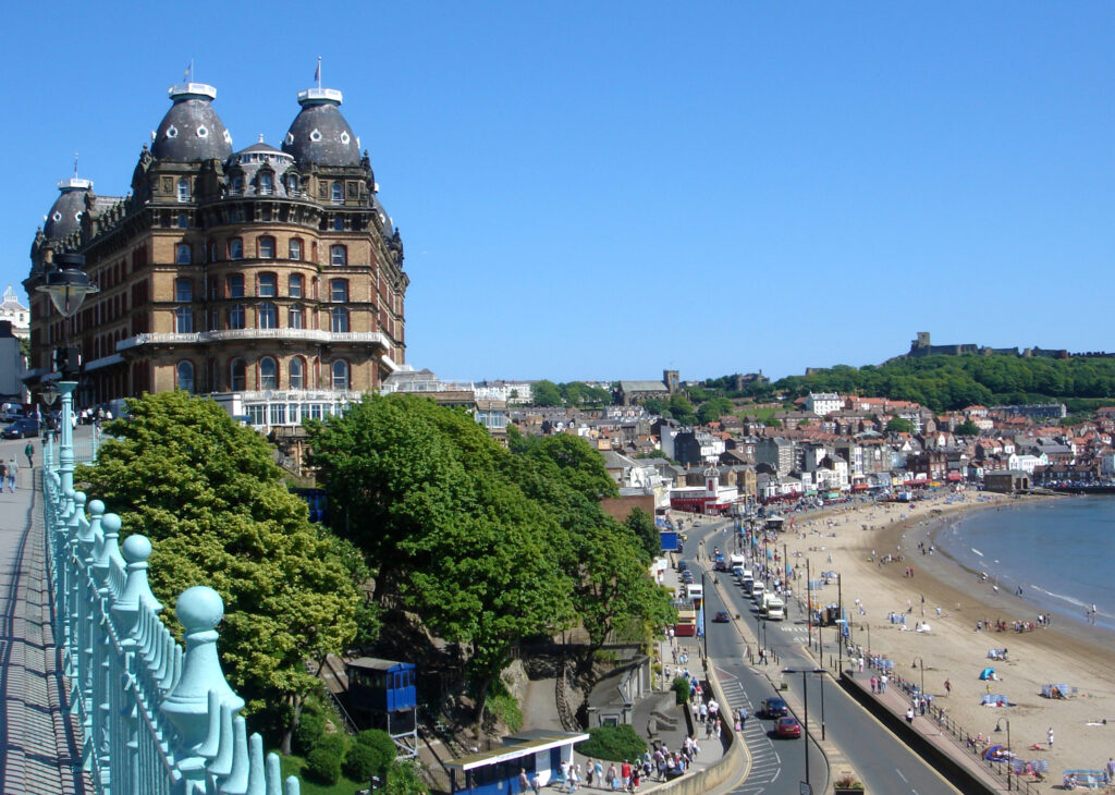Scenic view of Scarborough seaside resort, England