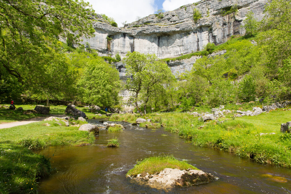 Malham Cove Yorkshire Dales National Park UK popular visitor attraction