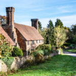 Old cottage with lovely chimneys, Milford Surrey, England, UK