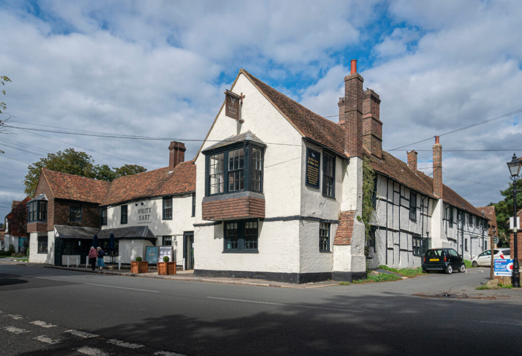 White Hart public house in the village of Godstone, Surrey, UK
