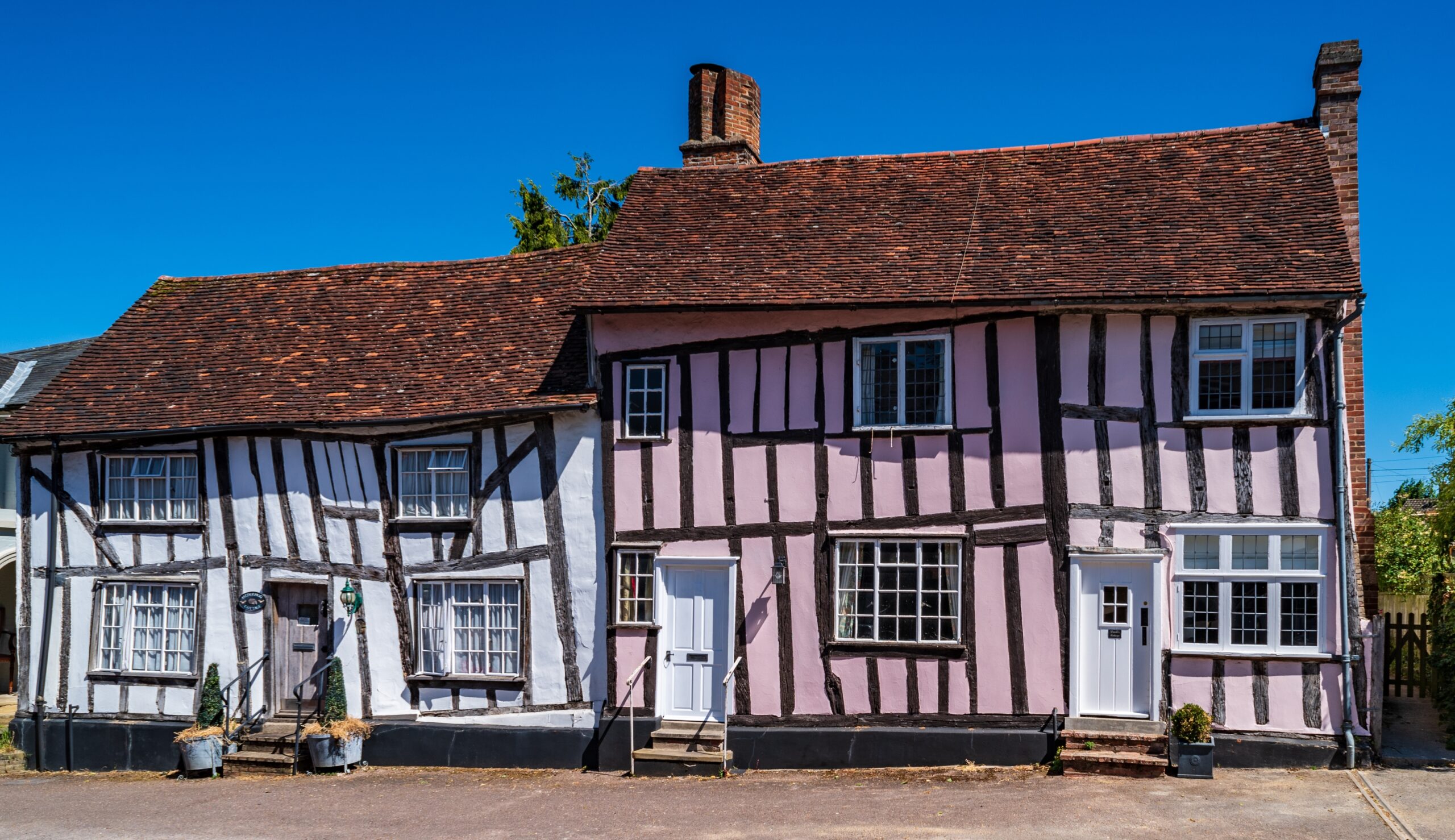 Crooked Houses in Lavenham in England in the United Kingdom